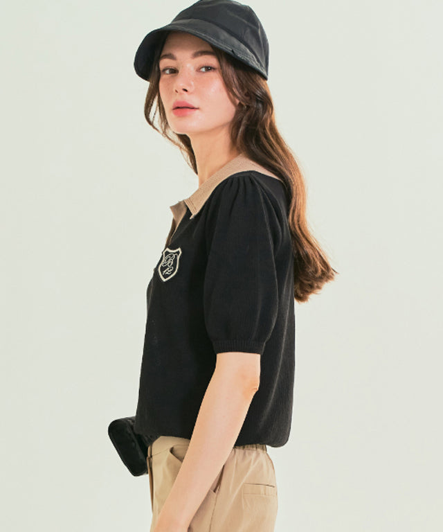 BENECIA 12 Big Collar One Button - Black