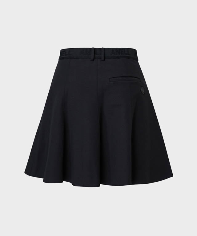 Anell Golf Cotton Flared Skirt - Black