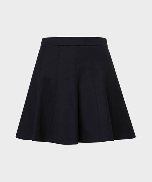 Anell Golf Cotton Flared Skirt - Black